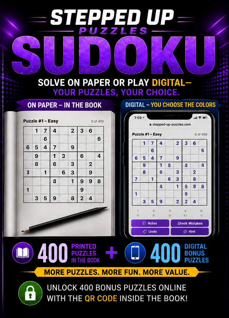 Front cover of Stepped Up Puzzles Sudoku Volume 1